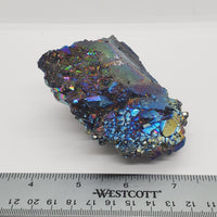 Rainbow Titanium Aura Quartz Cluster 2, blue