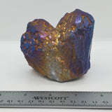 Rainbow Titanium Aura Quartz Cluster 4, blue