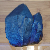Rainbow Titanium Aura Quartz Cluster 3, blue - Highland Rock